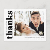 Carte Postale Mariage Moderne Simple Photo Merci Postcard (Devant)