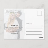 Carte Postale Mariage Moderne Simple Tendance Minimaliste Merci (Dos)