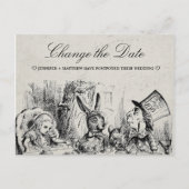 Carte Postale Mariage Modifier la date Alice au pays des merveil (Devant)