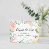 Carte Postale Mariage Modifier la date Elegant Blush Roses (Debout devant)