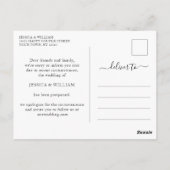 Carte Postale Mariage Modifier la date Elegant Blush Roses (Dos)