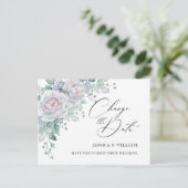 Carte Postale Mariage Modifier la date Roses bleus (Debout devant)
