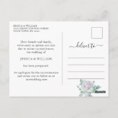 Carte Postale Mariage Modifier la date Roses bleus (Dos)