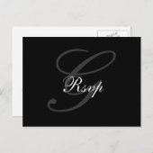 Carte postale mariage Monogram G RSVP horizontale (Devant / Derrière)