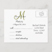 Carte postale mariage Monogram RSVP (Dos)