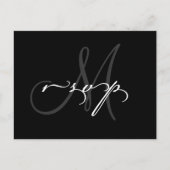 Carte postale mariage Monogram RSVP (Devant)