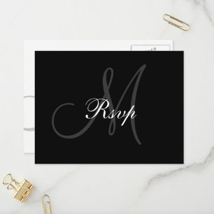 Carte postale mariage Monogram RSVP
