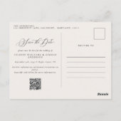 Carte Postale Mariage monogramme de courre florale rustique aqua (Dos)