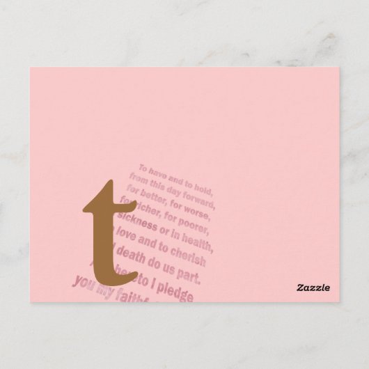 Carte postale Mariage Monogramme moderne Whimsical (Dos)