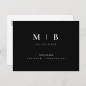 Carte Postale Mariage monogramme simple et élégant Enregistrer l (Devant / Derrière)