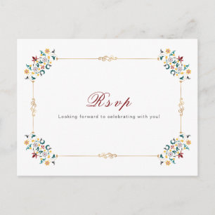 Carte Postale Mariage Motif classique complexe de géométrie vint