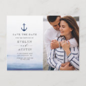Carte Postale mariage nautique élégant enregistrer la date (Devant)