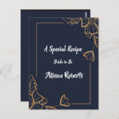 Carte Postale Mariage naval et floral doré (Devant / Derrière)