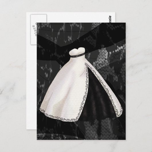 Carte Postale Mariage noir et blanc (Devant / Derrière)