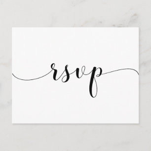 Carte Postale Mariage noir et blanc élégant RSVP