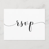 Carte Postale Mariage noir et blanc élégant RSVP (Devant)