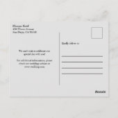 Carte Postale Mariage noir et blanc simple Enregistrer la date (Dos)