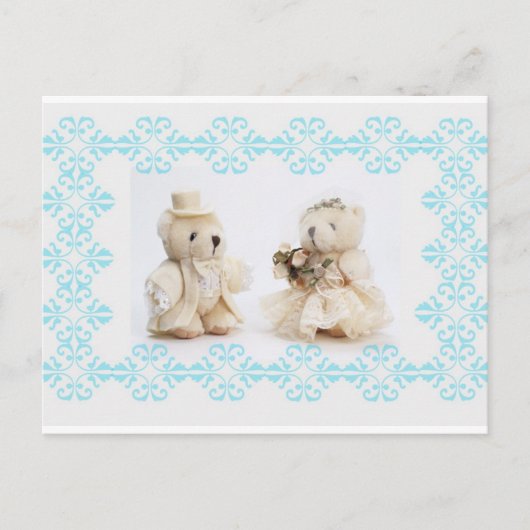 Carte postale mariage nounours (Devant)