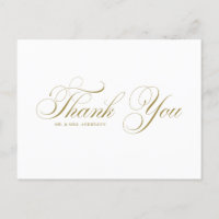 Mariage or élégant Flourish Script Merci