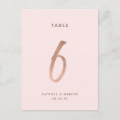 Carte Postale Mariage or Rose de brosse moderne Tableau n° 6 (Devant)