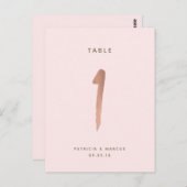 Carte Postale Mariage or Rose de brosse moderne Tableau numéro 1