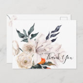 Carte postale mariage orange et blanc (Devant / Derrière)