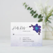 Carte Postale Mariage Orchidée Turquoise Bleu Violet (Debout devant)