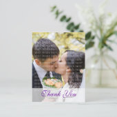 Carte postale Mariage orchidée violette Merci (Debout devant)