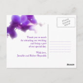 Carte postale Mariage orchidée violette Merci (Dos)