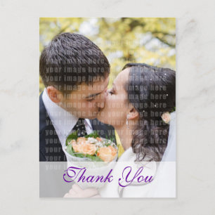Carte postale Mariage orchidée violette Merci