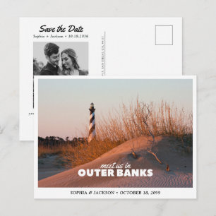 Carte Postale Mariage Outer Banks Save the Date Voyage Rétro