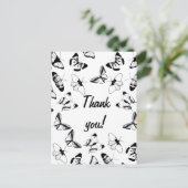 Carte Postale Mariage Papillons Noirs et Blancs (Debout devant)