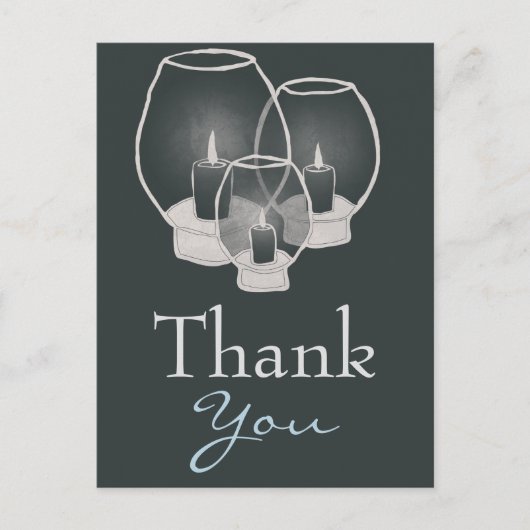 Carte Postale Mariage Par la lumière des bougies, merci (Devant)