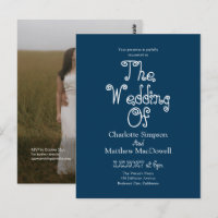 Mariage pas cher Fancy 2 Photo QR Code Bleu Hiver