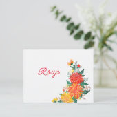 Carte Postale Mariage Pastel Orange Yellow Spring Dahlia Fleurs (Debout devant)