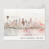 Mariage Paysage Aquarelle à Seattle, Washington