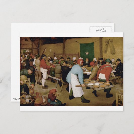 Carte Postale Mariage paysan par Pieter Bruegel l'Ancien (Devant / Derrière)