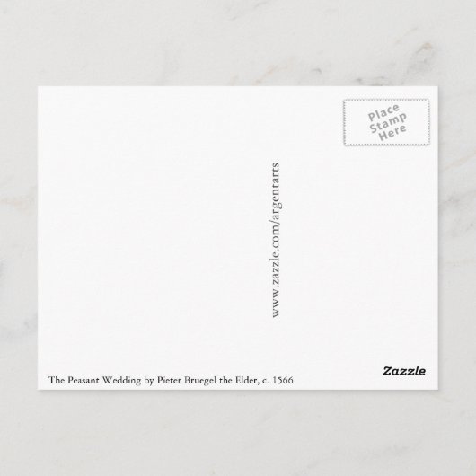 Carte Postale Mariage paysan par Pieter Bruegel l'Ancien (Dos)
