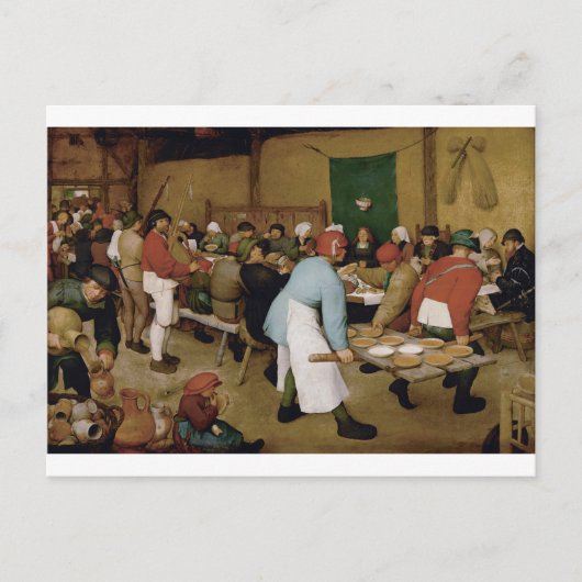 Carte Postale Mariage paysan par Pieter Bruegel l'Ancien (Devant)