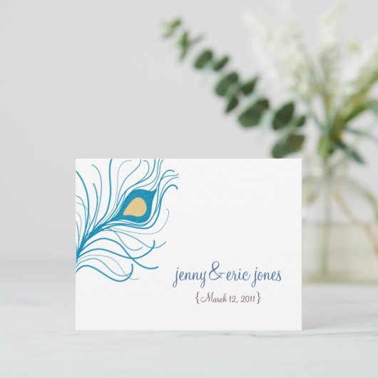 Carte postale Mariage Peacock (Debout devant)