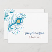 Carte postale Mariage Peacock (Devant / Derrière)