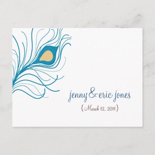 Carte postale Mariage Peacock (Devant)