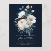 Carte Postale Mariage Peony bleu et blanc (Devant)