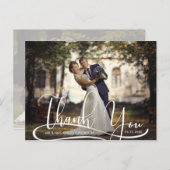 Carte Postale Mariage photo à deux mains Merci (Devant / Derrière)