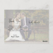 Carte Postale Mariage photo à deux mains Merci (Dos)