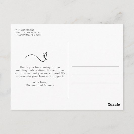 Carte postale Mariage photo Arch moderne (Dos)