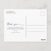 Carte Postale Mariage photo Arch moderne Merci (Dos)