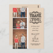 Carte postale Mariage photo beige neutre (Devant / Derrière)