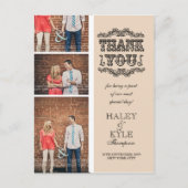 Carte postale Mariage photo beige neutre (Devant)