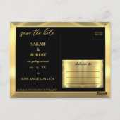 Carte Postale Mariage photo Black & Gold (Dos)